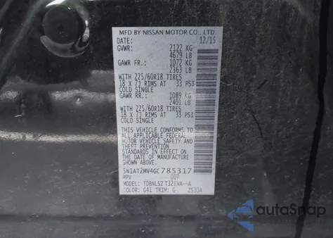 2016 Nissan Rogue Sl из США, поврежденный, VIN 5N1AT2MV4GC785317